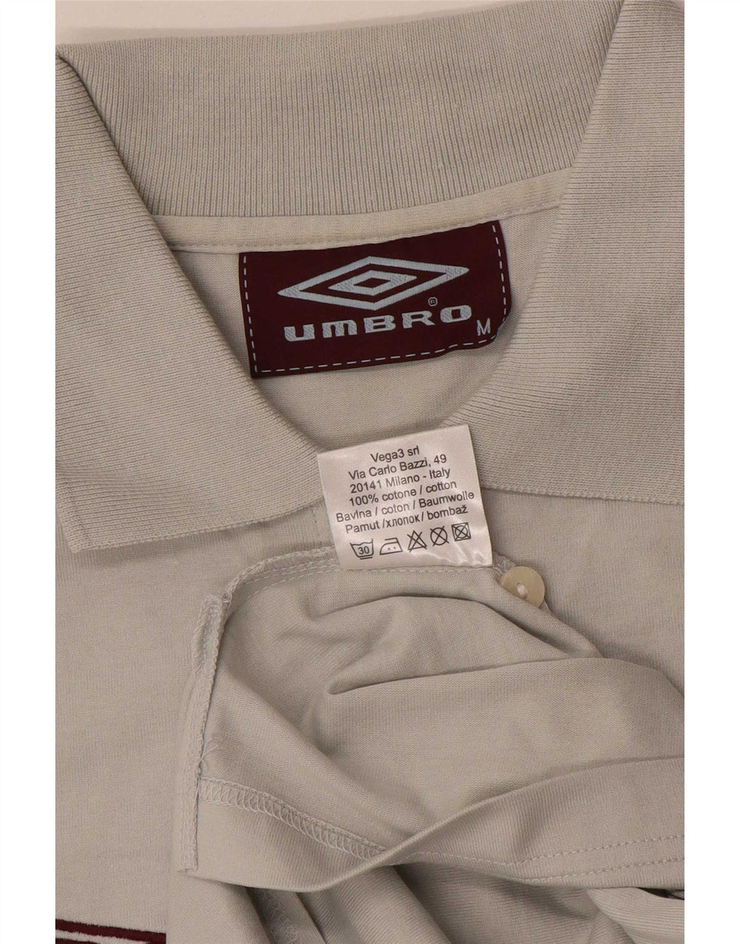 Umbro Mens Graphic Polo Shirt Medium Grey Cotton