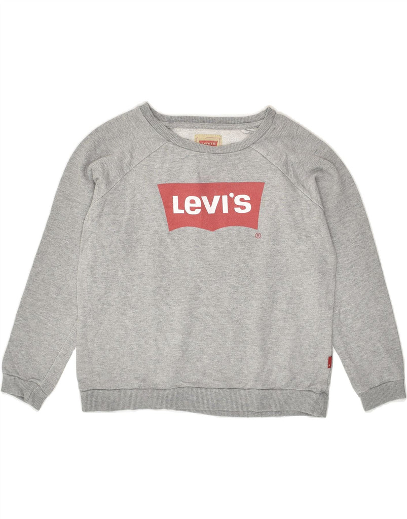 LEVI'S Boys Graphic Sweatshirt Jumper 9-10 Years Grey Cotton | Vintage Levi's | Thrift | Second-Hand Levi's | Used Clothing | Messina Hembry 