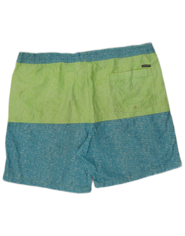 Quiksilver Mens Swimming Shorts Large Green Colourblock