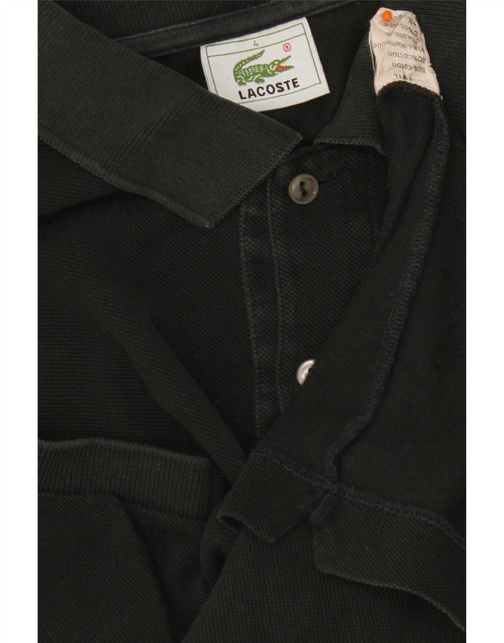 Lacoste Mens Polo Shirt Size 4 Medium Black Cotton