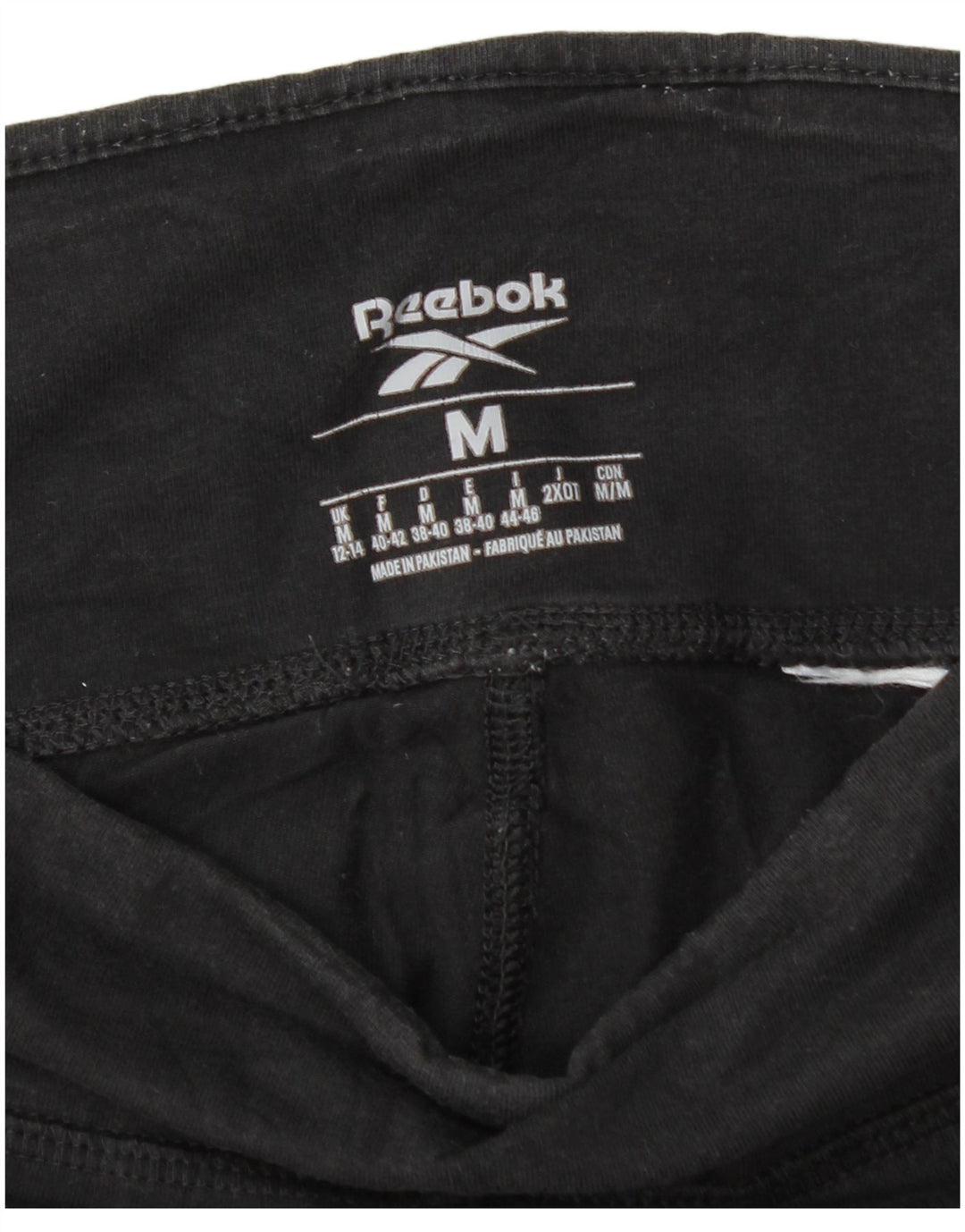 REEBOK Womens Graphic Leggings UK 12/14 Medium Black