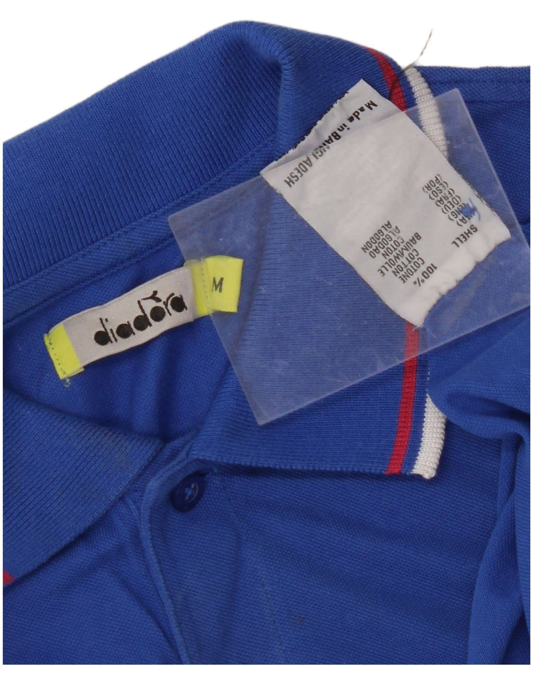 DIADORA Mens Polo Shirt Medium Blue Cotton