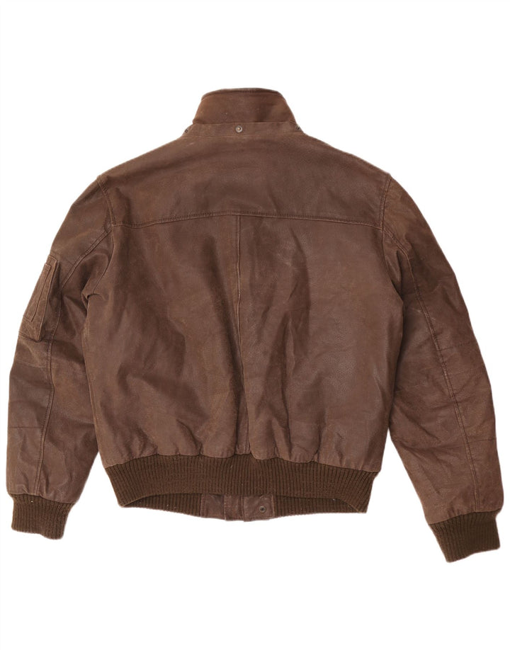 Conbipel Mens Bomber Suede Jacket IT 54 XL Brown Leather