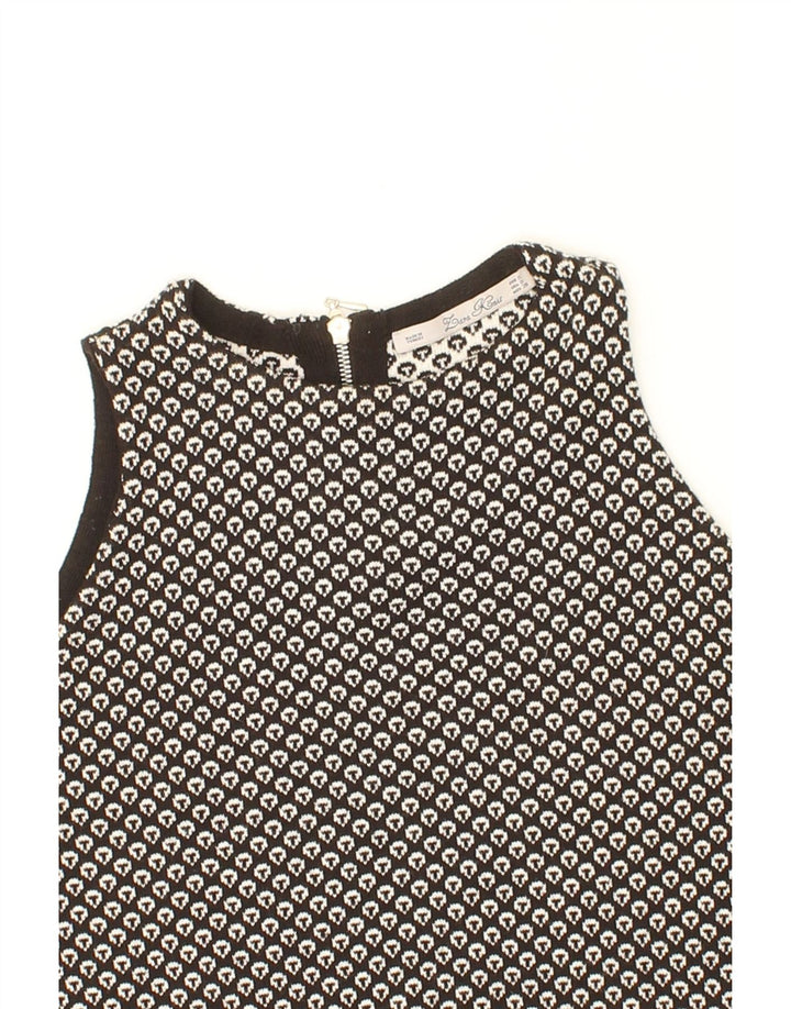 ZARA Womens Abstract Pattern Crop Vest Tank Top UK 10 Small Black Vintage Zara and Second-Hand Zara from Messina Hembry 