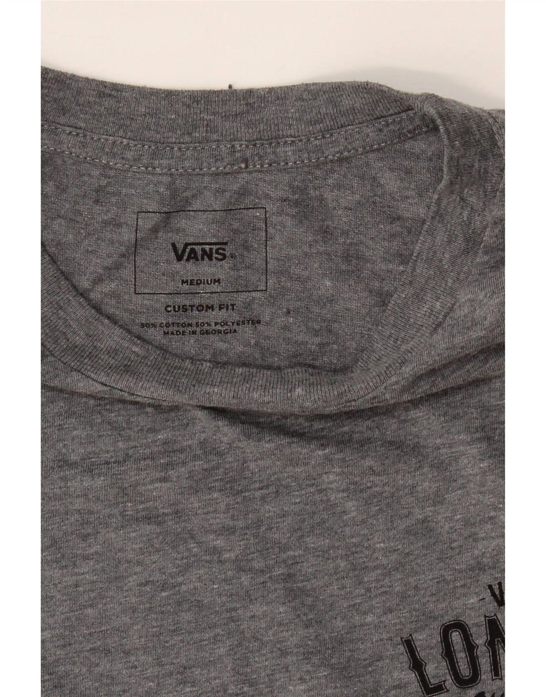 VANS Mens Custom Fit Graphic T-Shirt Top Medium Grey Vintage Vans and Second-Hand Vans from Messina Hembry 