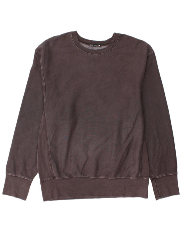 Zara Mens Sweatshirt Jumper Medium Grey Cotton