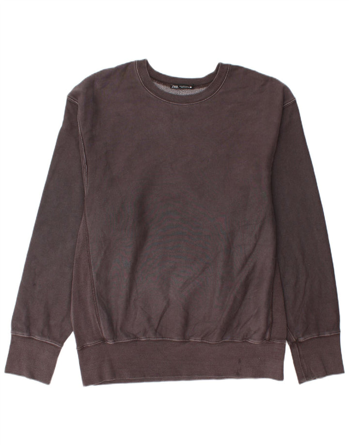 Zara Mens Sweatshirt Jumper Medium Grey Cotton