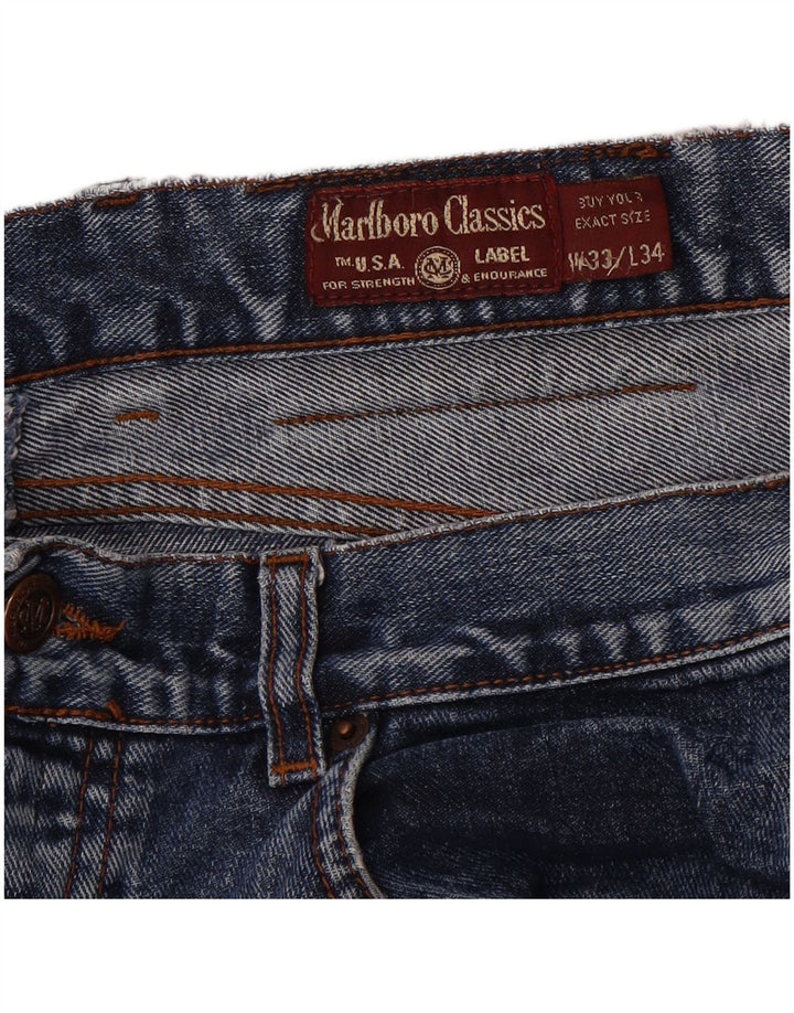 MARLBORO CLASSICS Mens Straight Jeans W33 L34  Blue Cotton