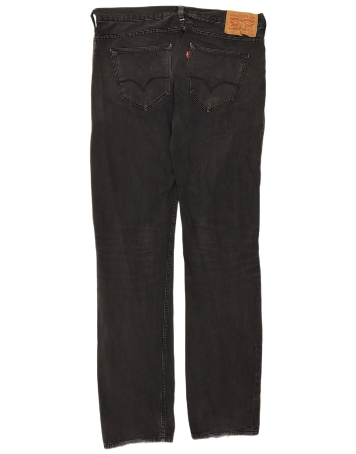 Levi's Mens 504 Straight Jeans W33 L34 Grey Cotton