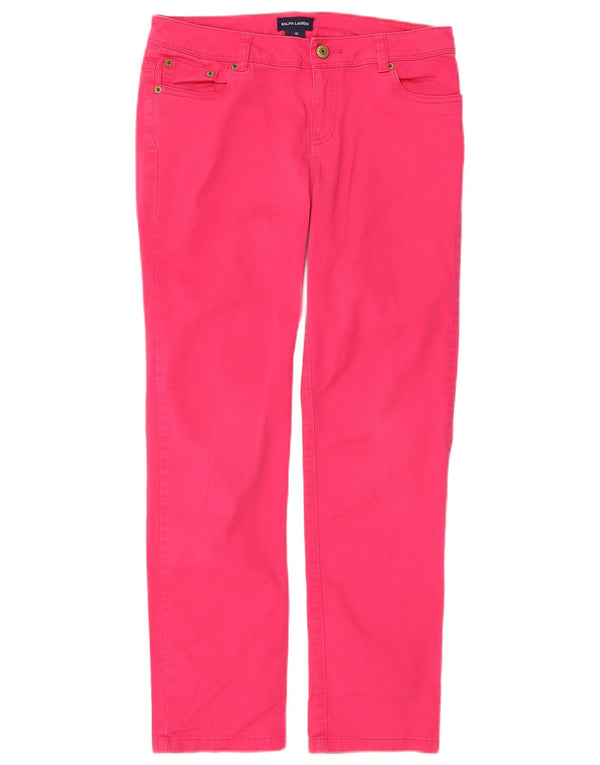 Ralph Lauren Girls Slim Casual Trousers 15-16 Years W30 L26 Pink Cotton