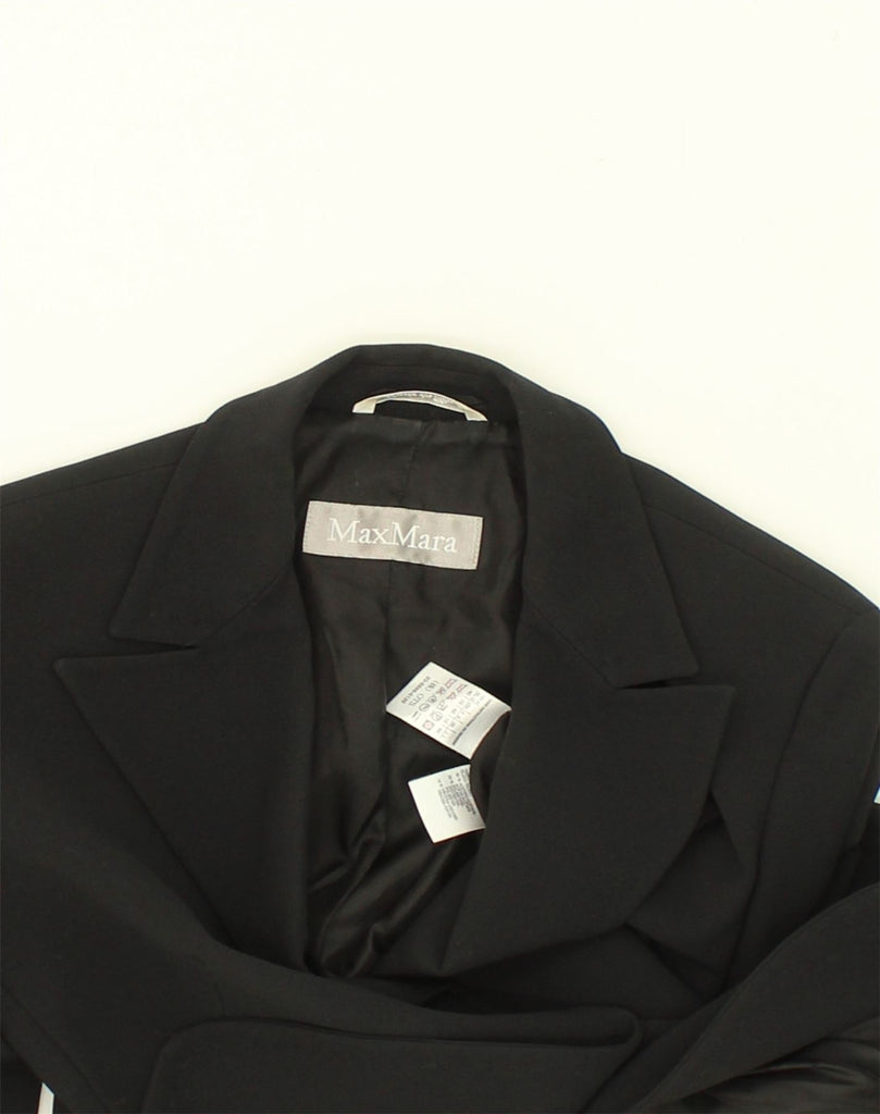 MAX MARA Womens 2 Button Blazer Jacket UK 12 Medium Black Acetate | Vintage Max Mara | Thrift | Second-Hand Max Mara | Used Clothing | Messina Hembry 