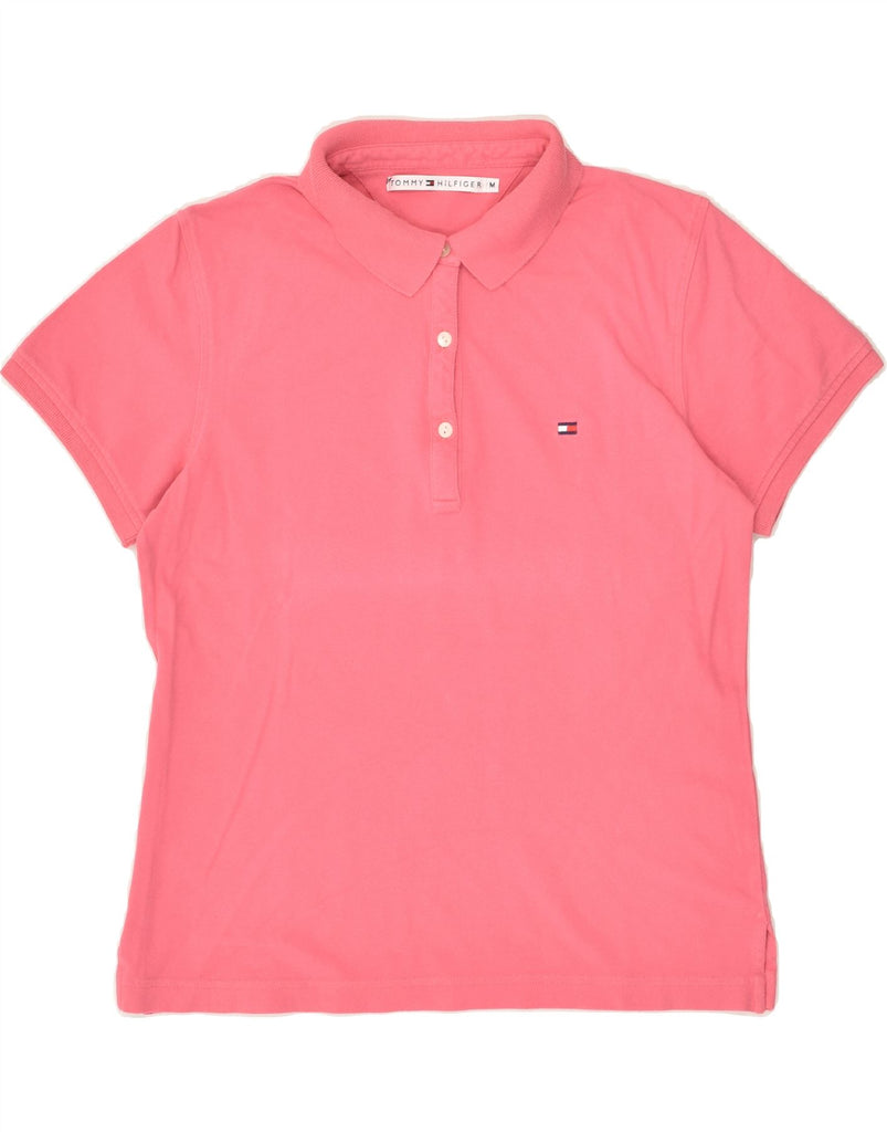 TOMMY HILFIGER Womens Polo Shirt UK 12 Medium Pink Cotton | Vintage Tommy Hilfiger | Thrift | Second-Hand Tommy Hilfiger | Used Clothing | Messina Hembry 