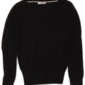 Marks & Spencer Womens Crop V-Neck Jumper Sweater UK 12 Medium Black
