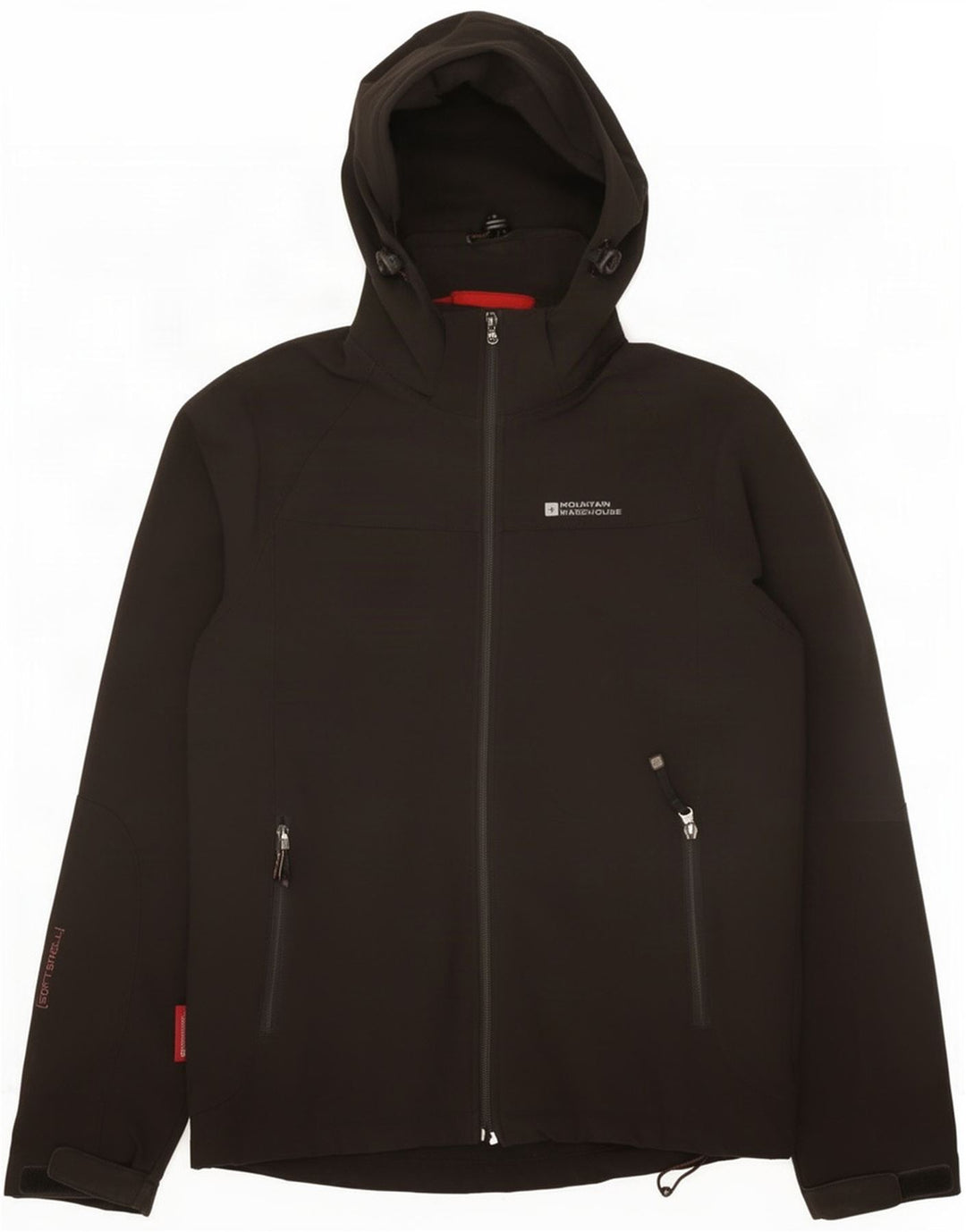 Mountain Warehouse Mens Hooded Windbreaker Jacket UK 36 Small Black