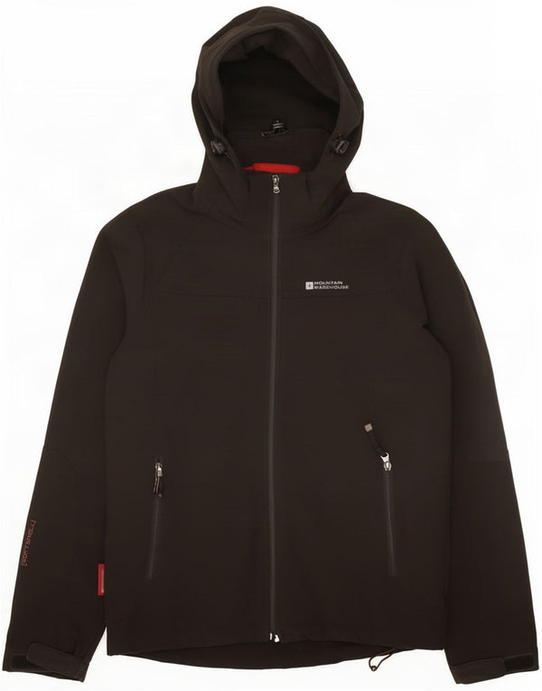 Mountain Warehouse Mens Hooded Windbreaker Jacket UK 36 Small Black