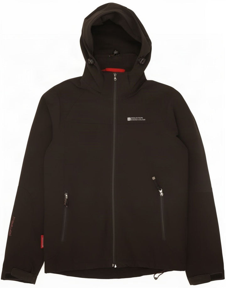 Mountain Warehouse Mens Hooded Windbreaker Jacket UK 36 Small Black