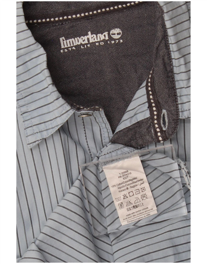 TIMBERLAND Boys Shirt 10-11 Years Blue Pinstripe Cotton