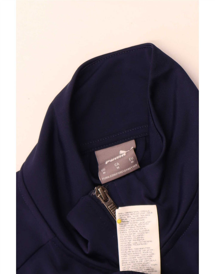 Puma Mens Tracksuit Top Jacket Medium Navy Blue Colourblock Polyester