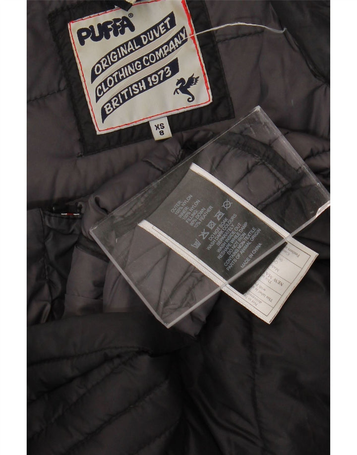 PUFFA Womens Padded Jacket Size 8 XS Black Nylon