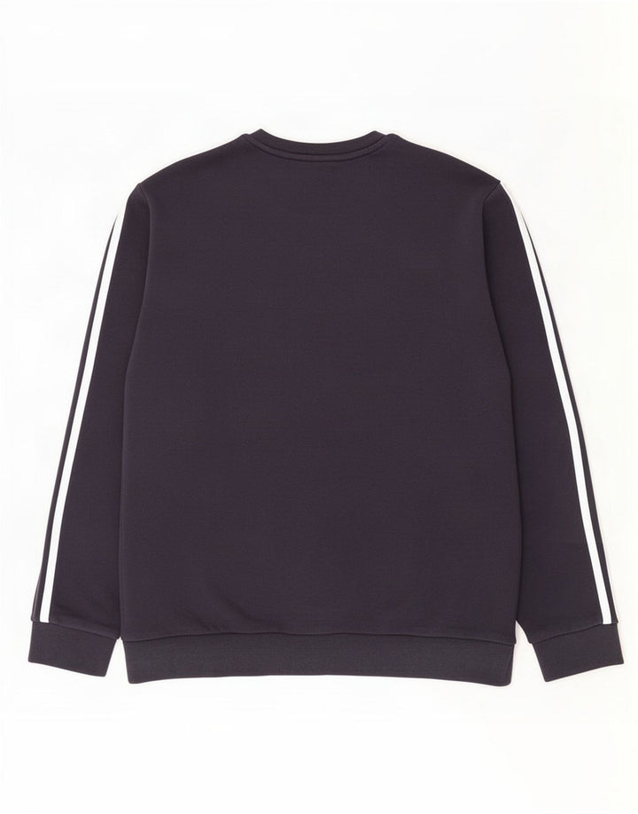 Adidas Mens Sweatshirt Jumper Large Navy Blue Cotton