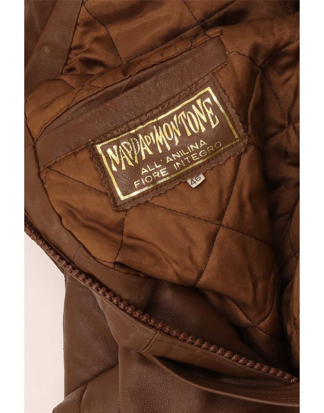 Vintage Mens Leather Jacket IT 46 Small Brown