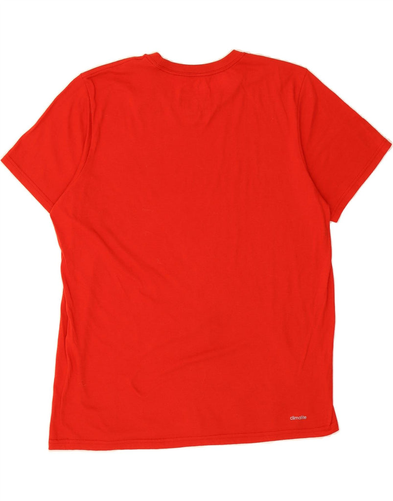 ADIDAS Mens T-Shirt Top XL Red Polyester Vintage Adidas and Second-Hand Adidas from Messina Hembry 