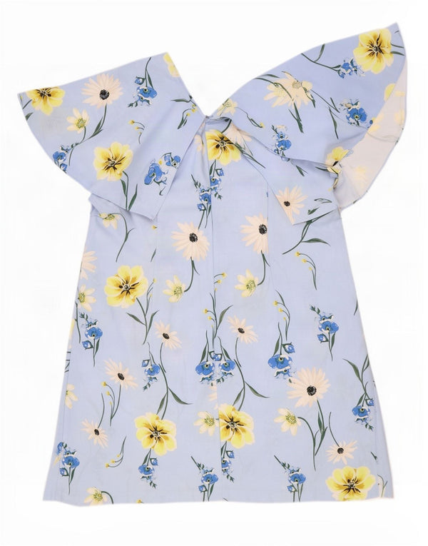 Marks & Spencer Womens Shift Dress UK 24 4XL Blue Floral Polyester