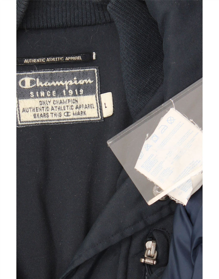 Champion Mens Windbreaker Jacket UK 40 Large Navy Blue Polyamide