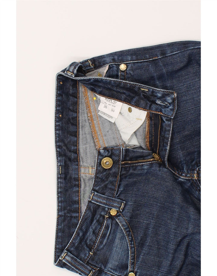 REPLAY Womens Slim Jeans W26 L30 Navy Blue Cotton Vintage Replay and Second-Hand Replay from Messina Hembry 