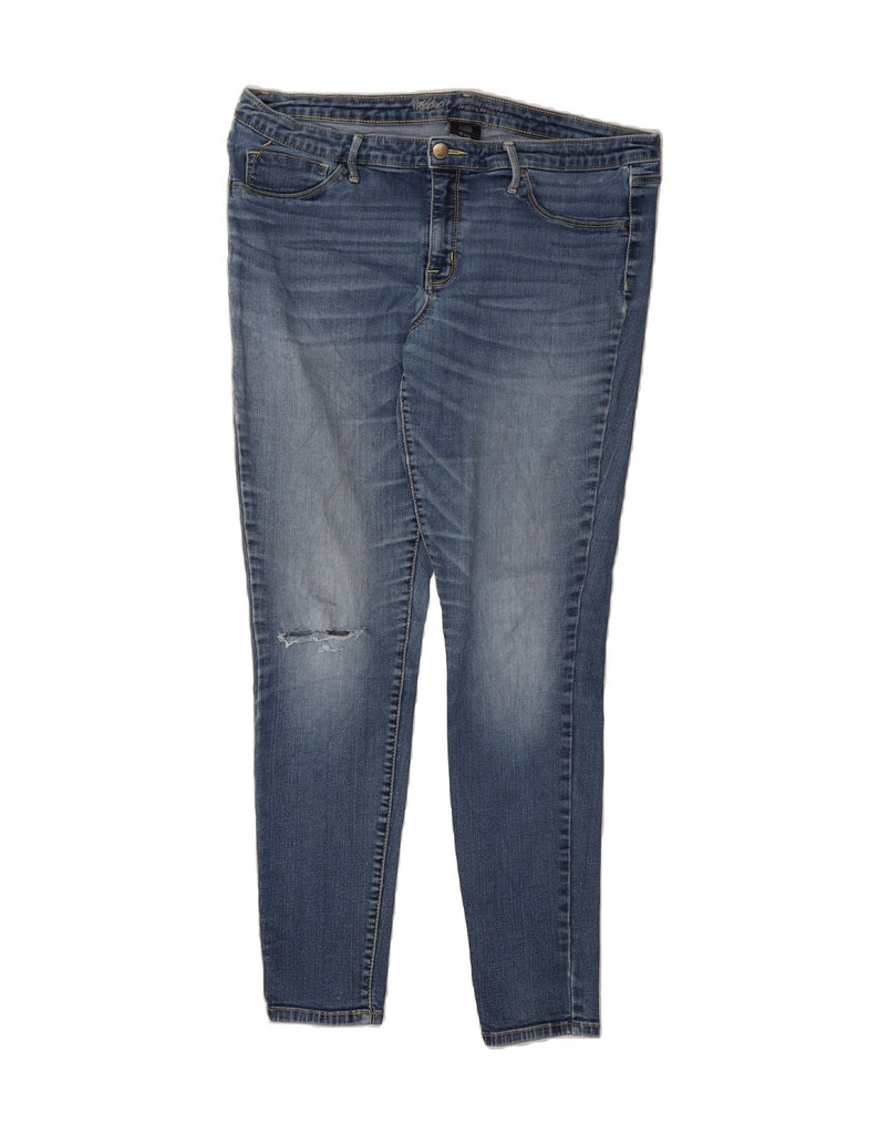 MOSSIMO Womens Mid Rise Distressed Skinny Jeans US 18 2XL W36 L34 Blue Vintage Mossimo and Second-Hand Mossimo from Messina Hembry 