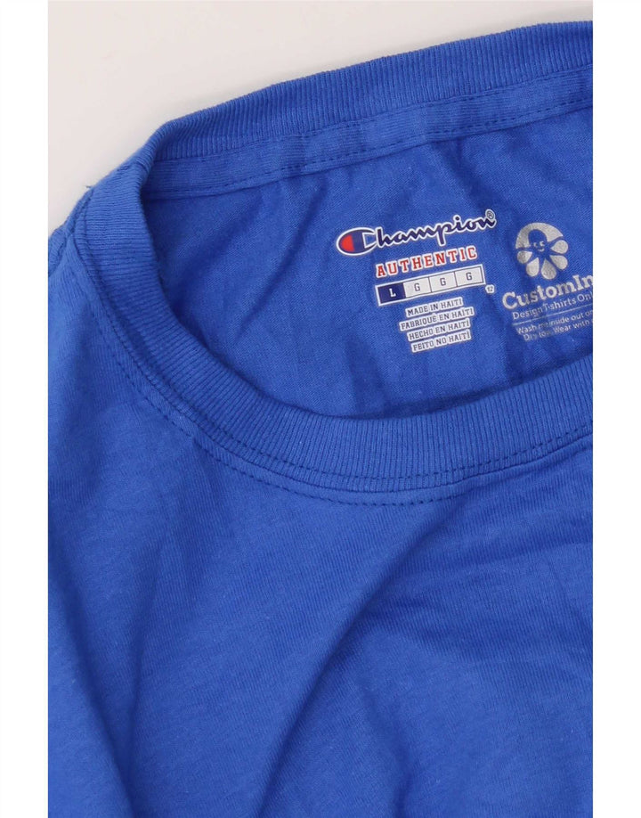 Champion Mens Graphic T-Shirt Top Large Blue