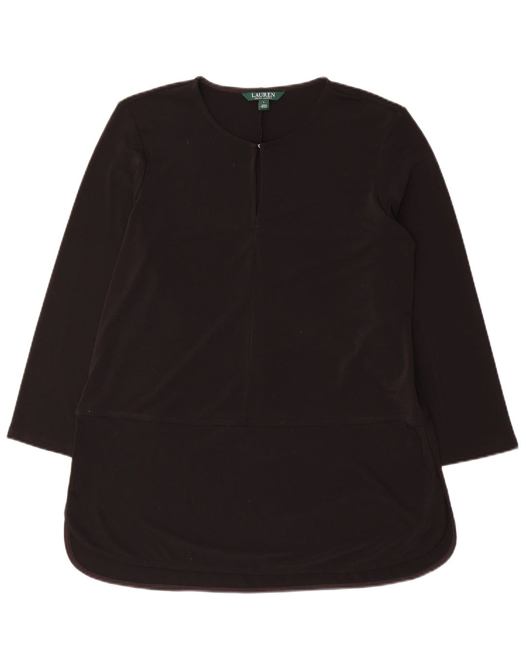 Ralph Lauren Womens 3/4 Sleeve Tunic Top UK 16 Large Black Polyester