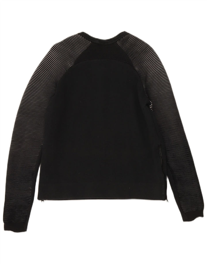 NIKE Mens Sweatshirt Jumper Small Black Striped Cotton