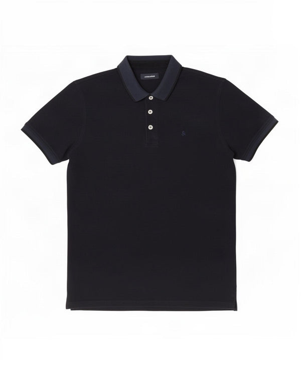Jack & Jones Mens Polo Shirt XL Navy Blue Cotton