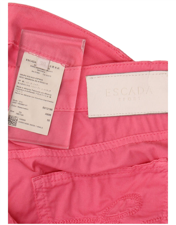 ESCADA Womens Slim Cropped Trousers EU 38 Medium W34 L24 Pink Cotton