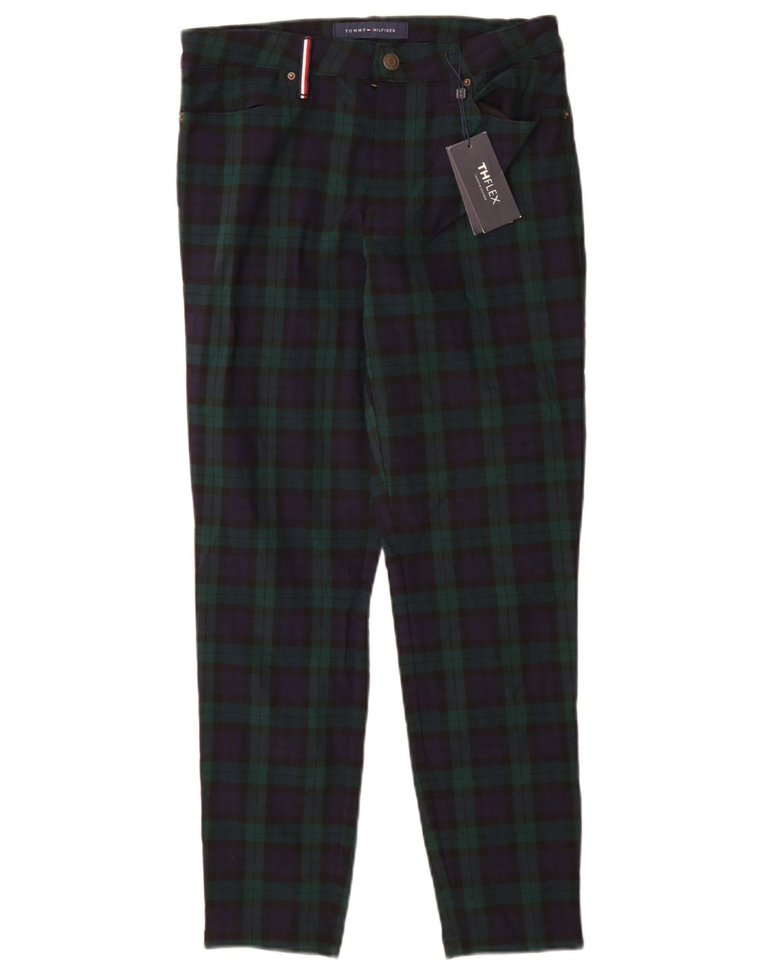 Tommy Hilfiger Womens Chino Trousers US 6 Medium W28 L28 Green Check