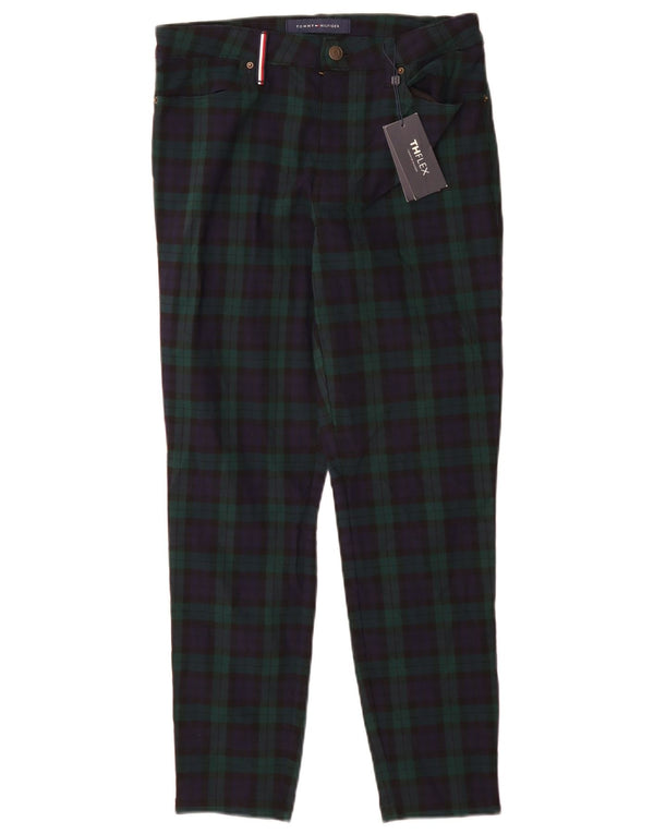 Tommy Hilfiger Womens Chino Trousers US 6 Medium W28 L28 Green Check