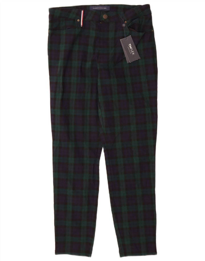 Tommy Hilfiger Womens Chino Trousers US 6 Medium W28 L28 Green Check