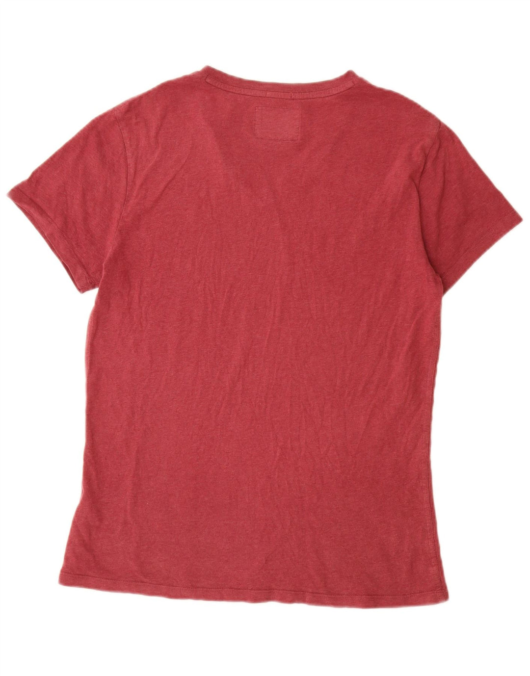 SUPERDRY Womens T-Shirt Top UK 14 Medium Burgundy Cotton
