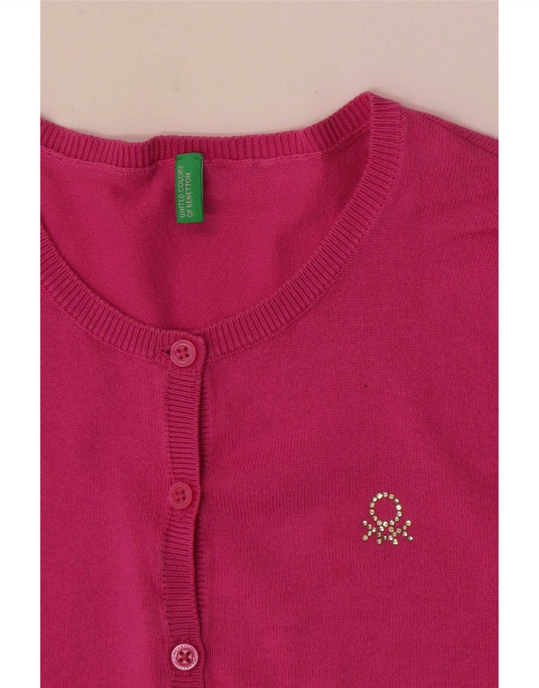 Benetton Womens Cardigan Sweater UK 8 Small Pink