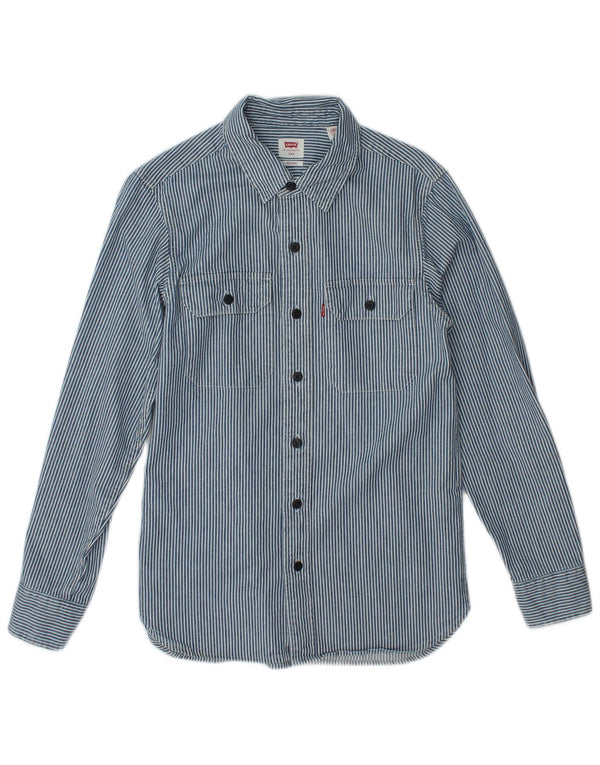 Levi's Mens Anbass Relaxed Fit Shirt 2XS Blue Striped Cotton