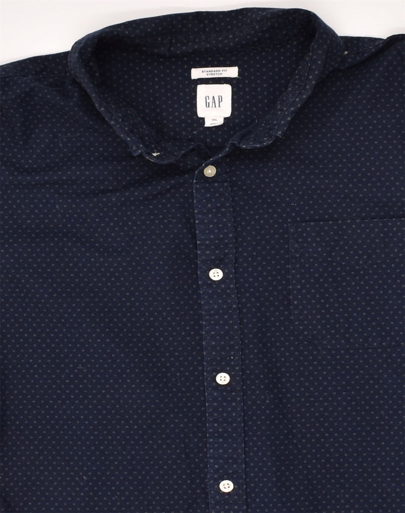 GAP Mens Standard Fit Shirt 2XL Navy Blue Spotted Cotton | Vintage Gap | Thrift | Second-Hand Gap | Used Clothing | Messina Hembry 