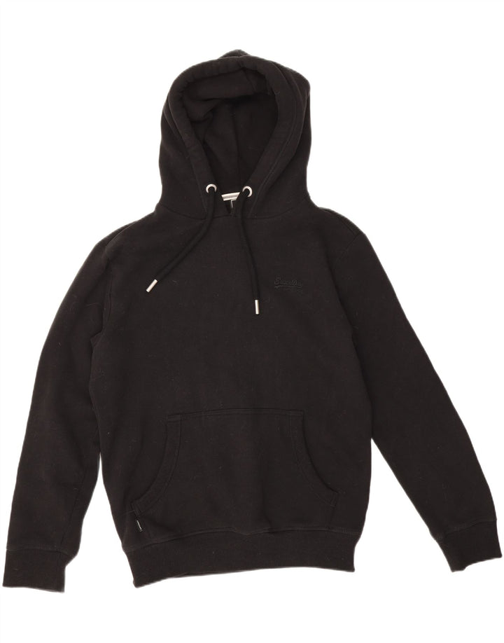 SUPERDRY Mens Hoodie Jumper Medium Black Cotton