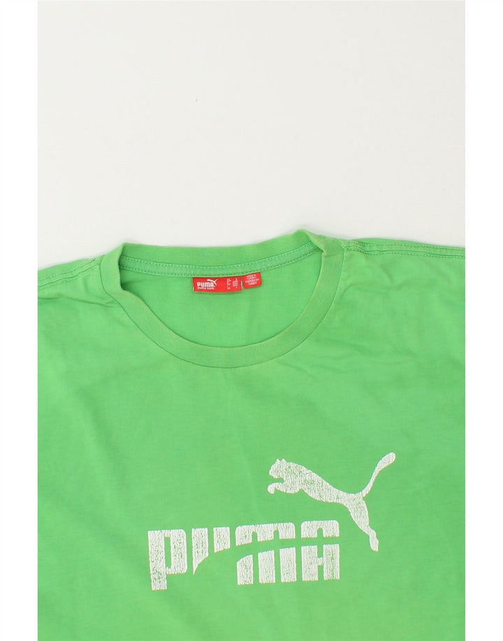 PUMA Mens Graphic T-Shirt Top Large Green Vintage Puma and Second-Hand Puma from Messina Hembry 
