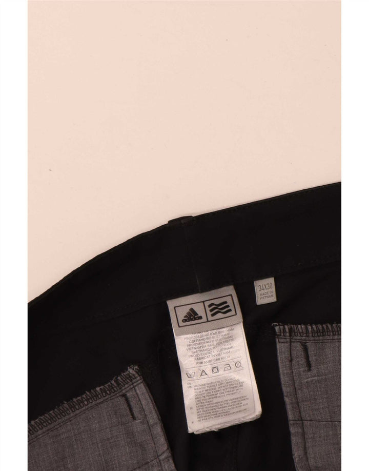 Adidas Womens Regular Chino Trousers W34 L30 Black Polyester