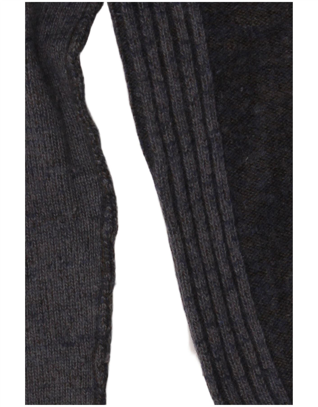 Zara Mens Crew Neck Jumper Sweater Medium Grey Colourblock Wool