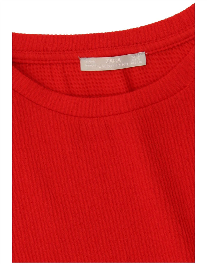 ZARA Womens Oversized Jumper Dress UK 10 Small Red Polyester