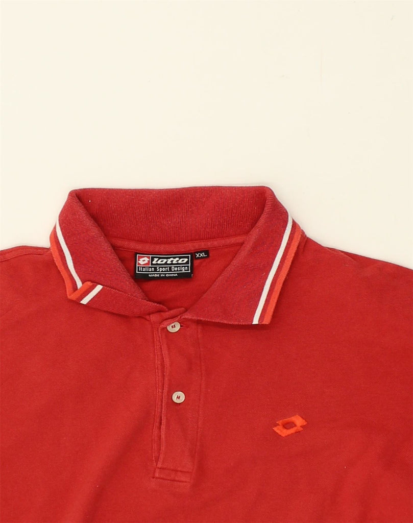 LOTTO Mens Polo Shirt 2XL Red Cotton | Vintage Lotto | Thrift | Second-Hand Lotto | Used Clothing | Messina Hembry 