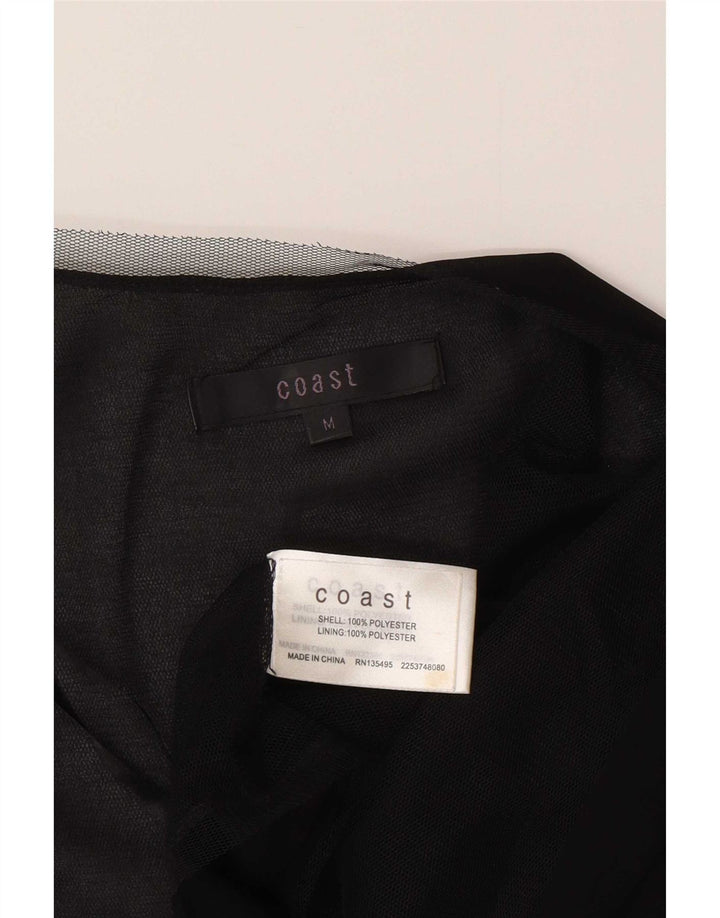 Coast Womens 3/4 Sleeve See Through Bolero Top UK 14 Medium Black Polyester