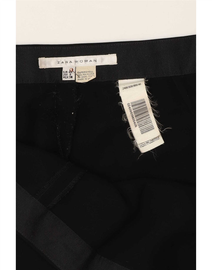 Zara Womens Straight Casual Trousers EU 40 Medium W30 L35 Black Polyester